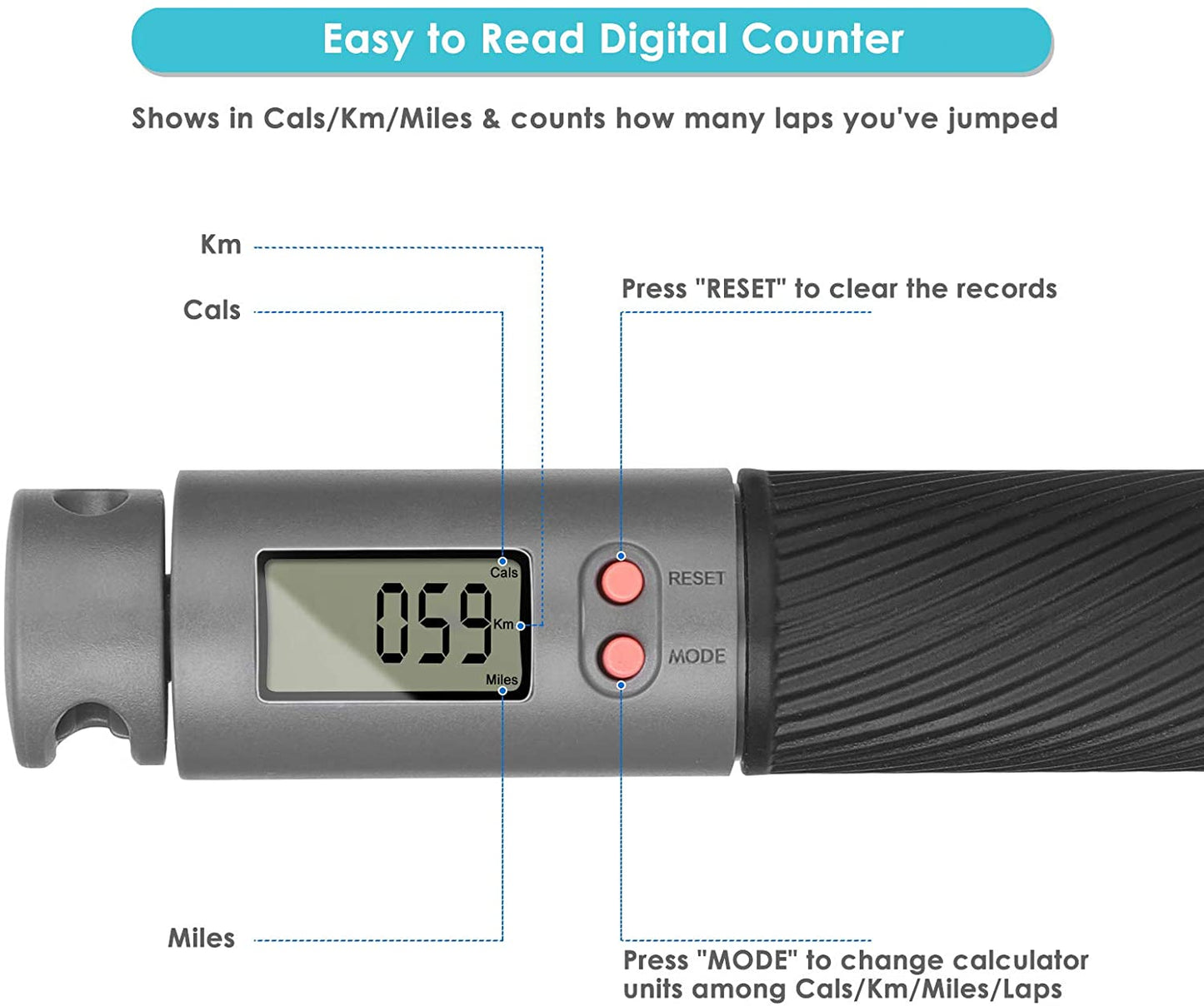 Adjustable Jump Skipping Rope With Digital Display
