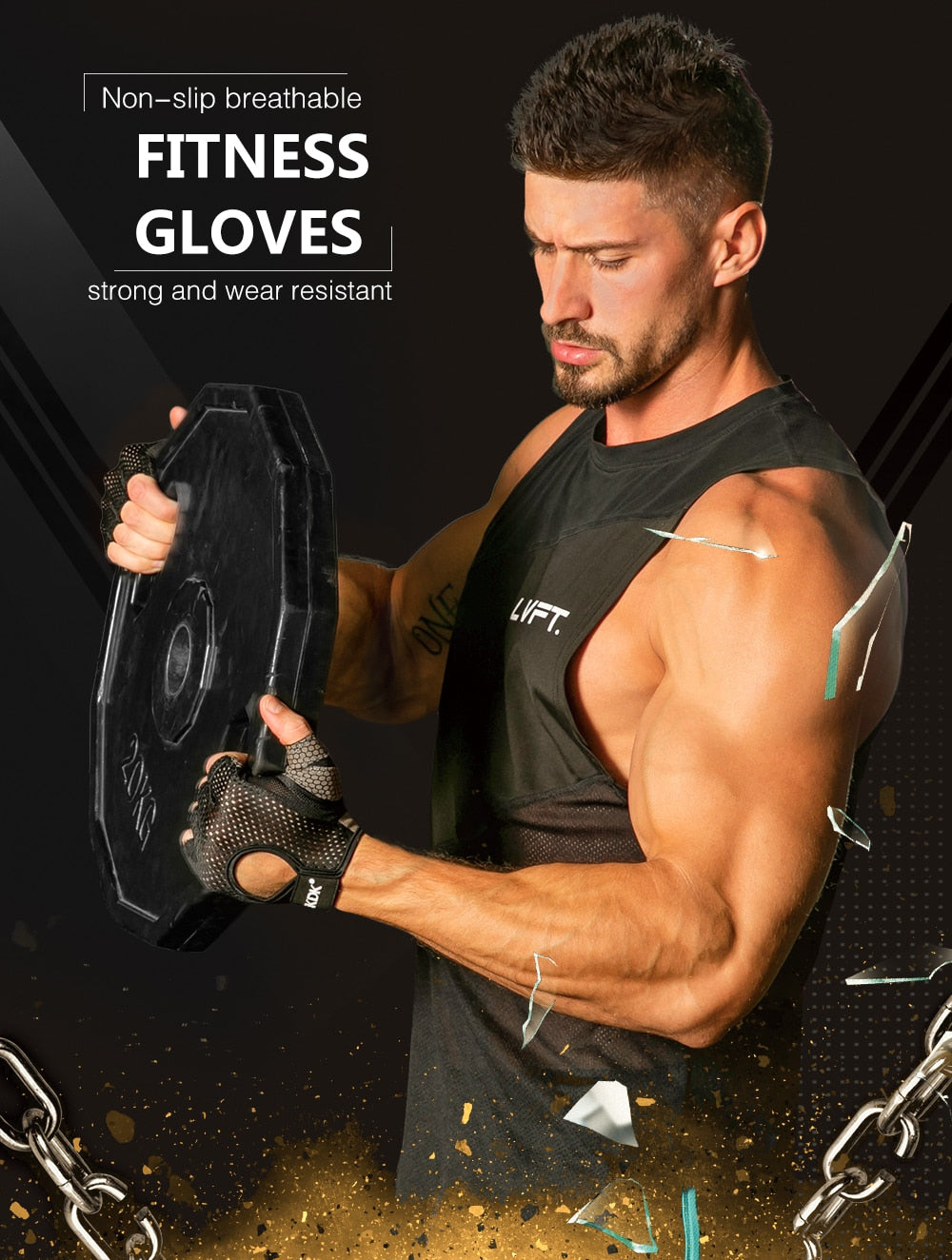 Gym Gloves Weightlifting Workout Dumbbell Crossfit Bodybuilding Accessorie Breathable Fitness Gloves Silicone Palm Hollow B