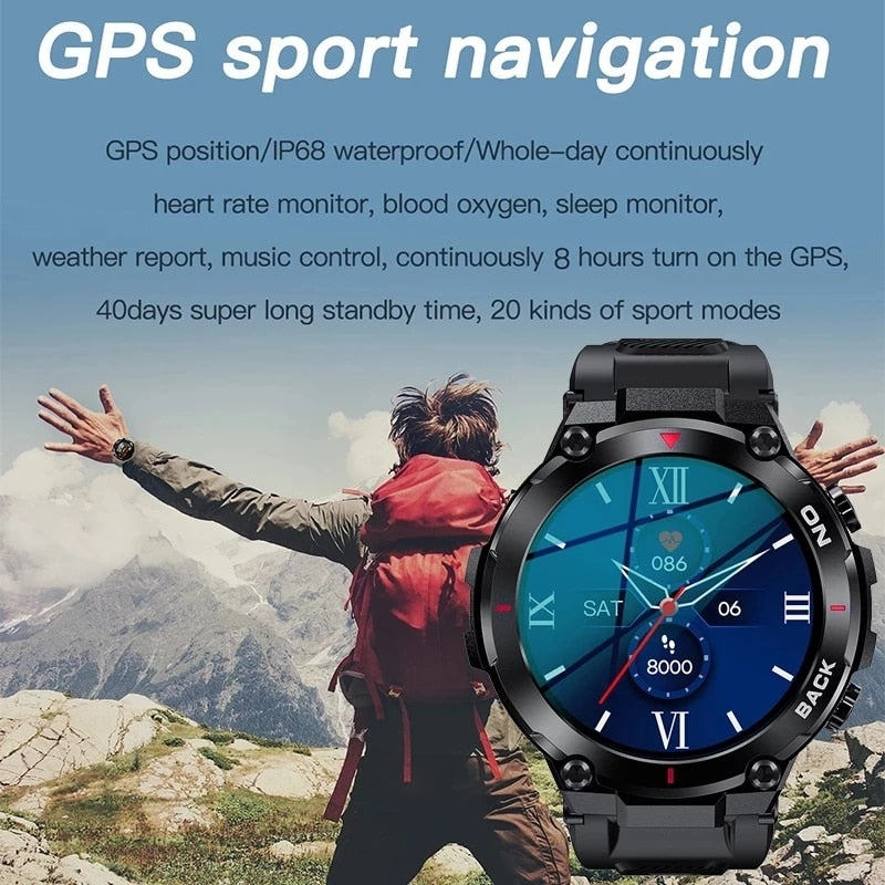 Smart Watch Men 2023 New Outdoor Sports Watches Waterproof Fitness 24-hour Heartrate Blood Oxygen Monitor Smartwatch For Xiaomi