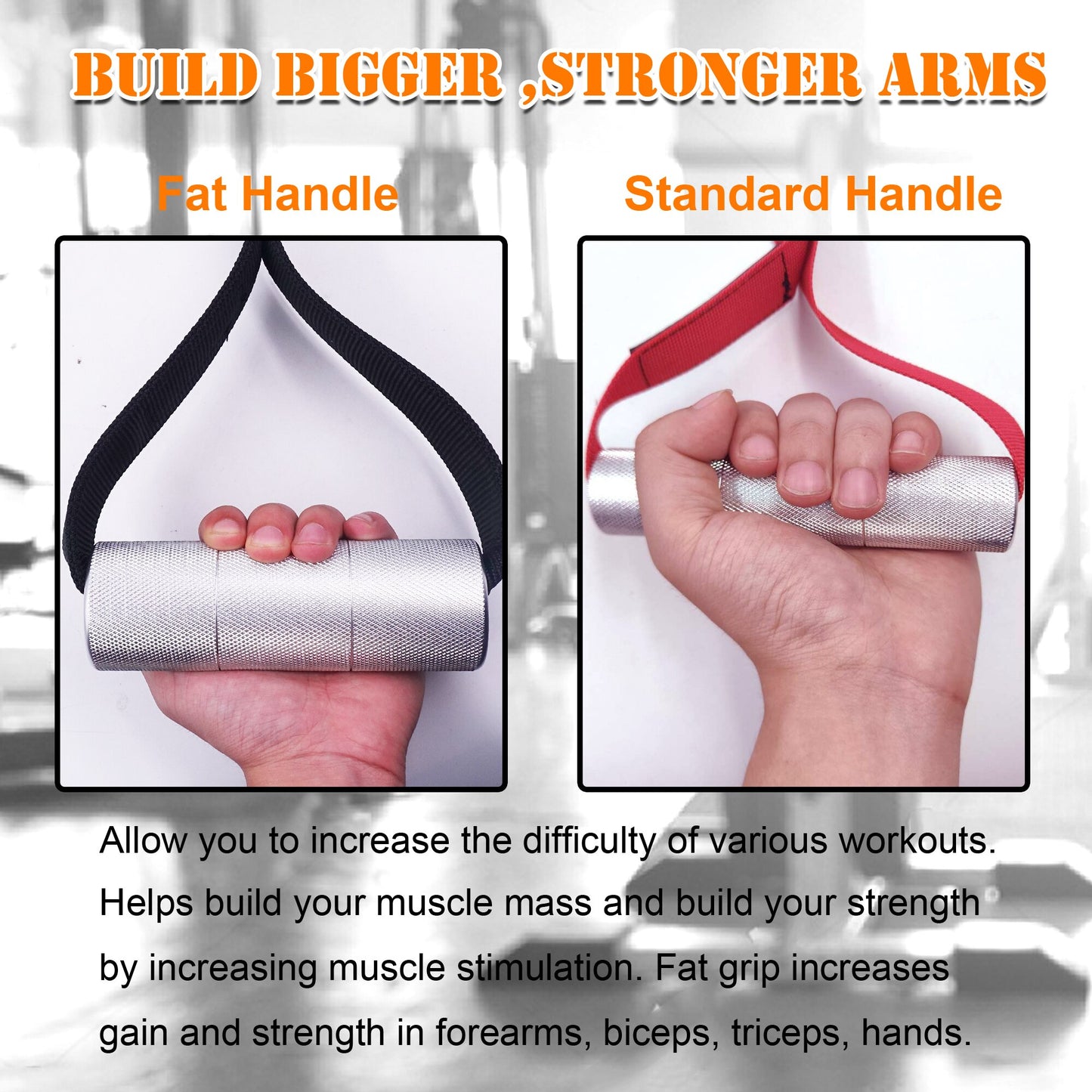 Fat Heavy Duty Grip Gym Exercise Metal Handles D-ring Arm Wrestling Training for Cable Machine Attachment Fitness Equipment