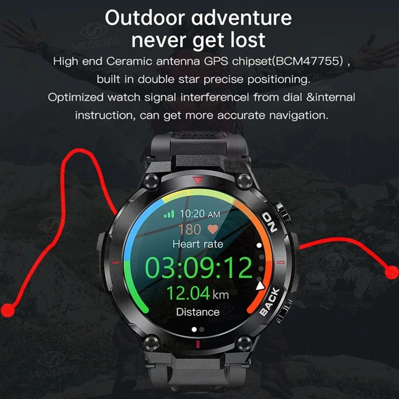 Smart Watch Men 2023 New Outdoor Sports Watches Waterproof Fitness 24-hour Heartrate Blood Oxygen Monitor Smartwatch For Xiaomi