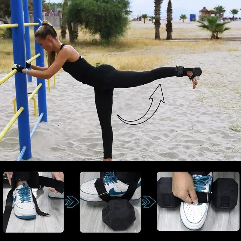 1Pair Dumbbell Ankle Strap Adjustable Ankle Weights for Glute Leg Workouts Cable Machine Attachments Gym Home Exercise Equipment