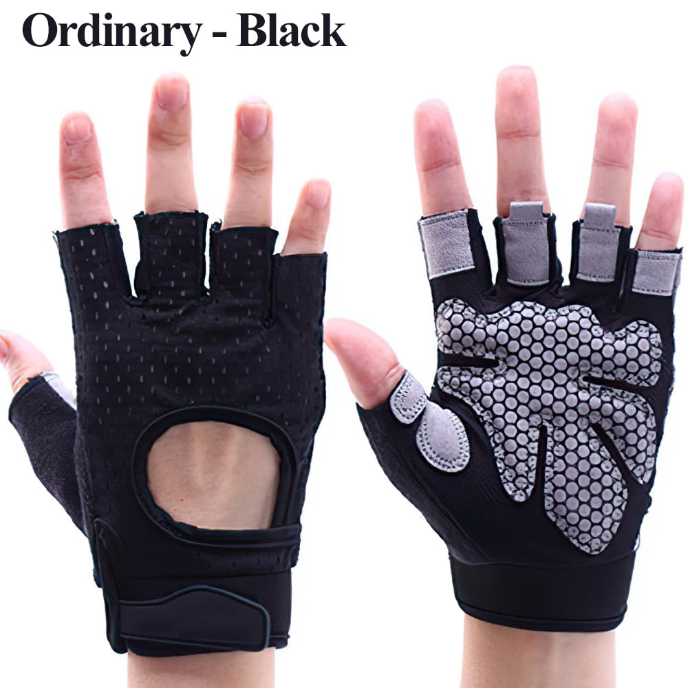 Weight Training Fingerless Gym Gloves & Wrist Wraps