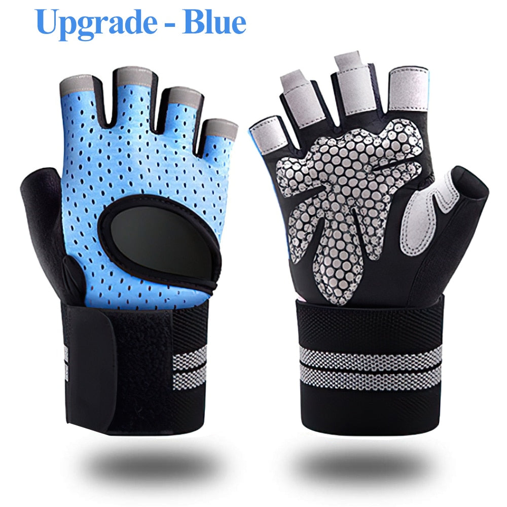 Weight Training Fingerless Gym Gloves & Wrist Wraps