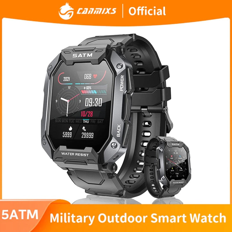 CanMixs C20 Military 2022 New Smart Watch Men IP68 5ATM Outdoor Sports Fitness Tracker 24H Health Monitor 1.71inch Smartwatch