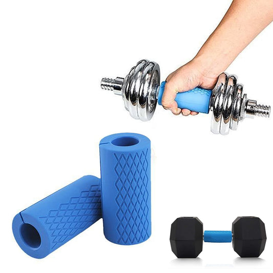 1Pair Dumbbell Silicone Grip Anti-Slip Barbell Handle Stress Relieve Bar Pull Up Weightlifting Support Protect Pad Universal