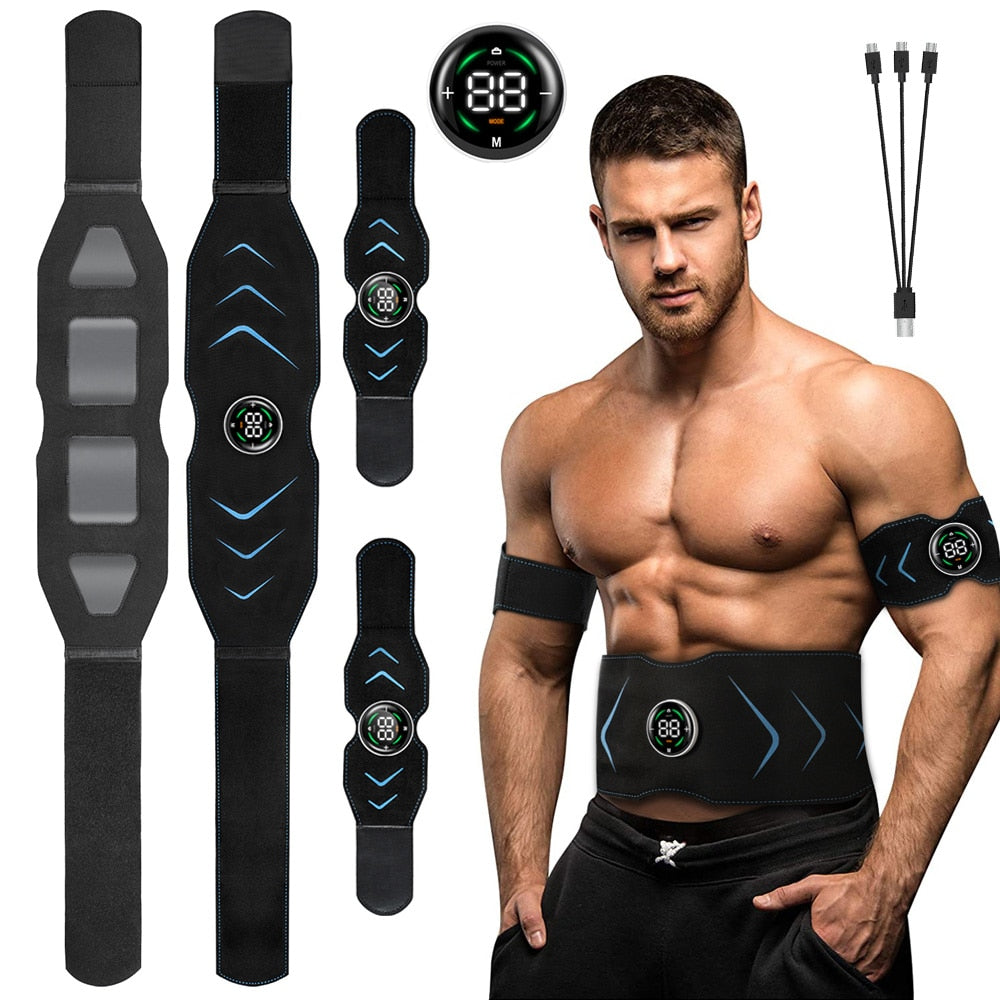 EMS Muscle Stimulator Abdominal Body Slimming Belt Electric Smart ABS Trainer Arm Leg Waist Weight Loss Fitness Vibration Belt